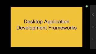 Desktop Application Development Frameworks
