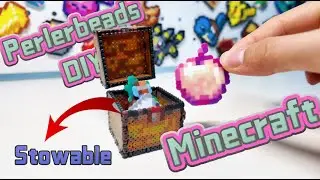 1 Minute Mastery! Super Easy Perler Bead Minecraft 3D Wooden Chest (Openable + Storage)
