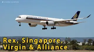Rex, Singapore, Virgin & Alliance on RW03 at Perth Airport.