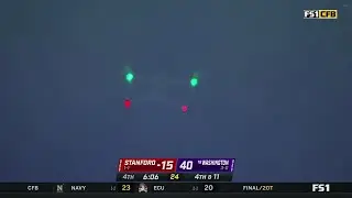 flying drone interrupts football game