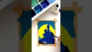 Haunted house painting #gouachepainting #hauntedhouse #trendingshorts #animepainting #halloweenart