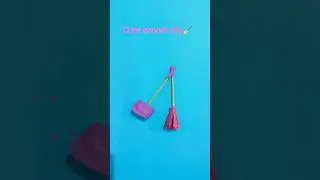 Cute DIY Paper Broom| Easy to Make Paper Broom 🤩🧹 #tinyartova#diy#crafts#easy#kids#shorts