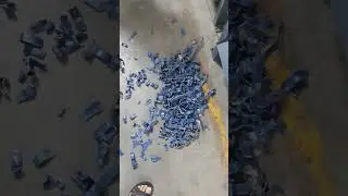 EB400 shredder processes plastic barrels #shreddermachine  #shredder