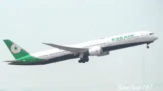 EVA Airways Boeing 787-10 (B-17808) takeoff from KIX/RJBB (Osaka - Kansai) RWY 06L