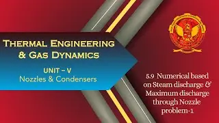 5.9 Problem 1 based on Steam discharge & Maximum discharge through Nozzle | ME601 |
