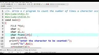 29.C program to count no of instances of a character in the file | PPS LAB | C Programming LAB