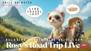 LIVE 🚗 Rosy&rsquo;s Road Trip &ndash; Relaxing Countryside Drive Loop 🌾 | Chill Animated Journey 1H