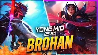BROHAN - Йоне против Ирелии на мидлейне, патч 25.24 - Геймплей за Йоне в ранге 