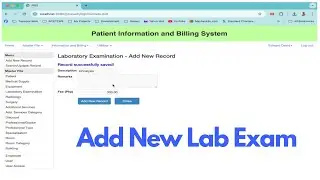 Laboratory Examination data in Retro App | Patient Information and Billing System