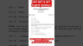 UGC NET English Syllabus 2025
