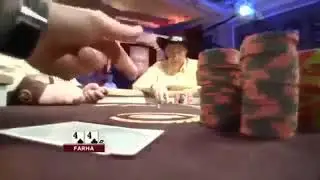 Sam Farha and Doyle Brunson in a poker heads up match and Sam goes bust