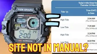 Casio WS-1700H | Настройте график приливов и фазу Луны для вашего местоположения