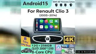 Android 15 Video Player Auto Carplay Car Radio For Renault Clio 3 CLIO 3 2005-2014 Multimedia Naviga