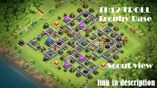 TH12 Troll Trophy Base For Titan And Champ League From Gaming Knowledge