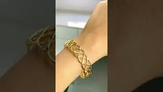 Wave 18K Gold Anti Tarnish Cuff Bracelet For Women