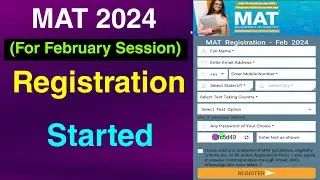 MAT 2024 Registration Started | How to Fill the application form Details Application