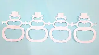How to make easy paper snowmen garland?