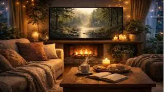 Cozy Fireplace Living Room 🔥 | 4K Ambient Wall Art | Warm & Relaxing Home Atmosphere
