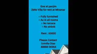 2bhk Villa for rent at Miramar . Contact: 88888 06964 