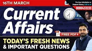 #265 : 16 March 2019 Current Affairs in Hindi | Current Affairs 2019 Questions + Static GK in Hindi