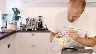 Godaste vaniljglassen jag gjort - med grädde, i glassmaskin