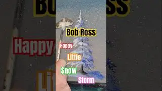Bob Ross Happy little trees ❄️ snow storm #bobross #shorts