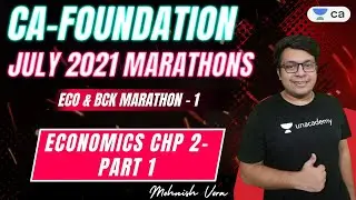 Economics and BCK Marathon 1 | Economics Chapter 2 - Part 1 | CA Foundation | Mohnish Vora