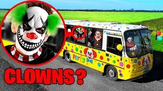 When you see this clown school bus filled with CLOWNS, do not pass it! Drive away FAST!!