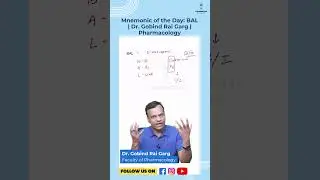 Mnemonic of the Day: BAL -Dr. Gobind Rai Garg #shorts #pharmacology  #drug