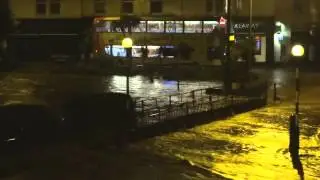 Dramatic flooding at Dawlish. 24/11/2012. Town cut off.