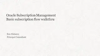 Oracle Cloud Order Mgmt to Subscription Mgmt integration demo