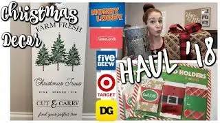 CHRISTMAS HOME DECOR HAUL 2018 | HOBBY LOBBY, HOMEGOODS, FIVE BELOW, TARGET, DG