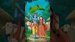 Krishna protecting radha🌸✨🪈 #krishna #radhakrishna #animation #ai #entertainment #youtubeshorts
