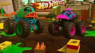 Трюковой беспредел на монстр-траках Hot Wheels: разрушение &mdash; их любимое хобби.