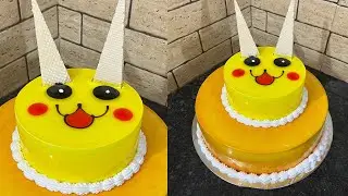 pikachu face cake making | pikachu cartoon theme cake | pikachu pokemon cake #pikachu