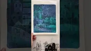 Gel printing, stamping technique tutorial #gelprinting #monoprint  #printmaking #gelliplate