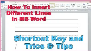 How To Insert Different Lines in MS Word || Trics and Tips || Rand() function