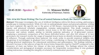Recording of the Third ONLINE Session of SYFLAT Research Methodology Seminars 2024/2025- Part 2