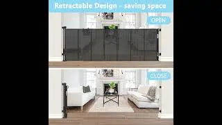 Reinforced Bottom 120 Inch Retractable Baby Gates Extra Wide Baby Gates for Large Openings