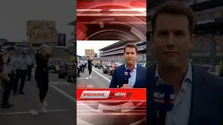 Akward Protestor in F-1 track like in Formula one movie :o  #shorts #fail #reporter #live