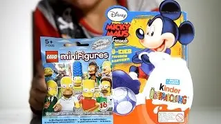 Kinder Disney Mickey Mouse Surprise Eggs and Lego Minifigures The Simpsons​​​