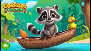 Rocky Raccoon Rides a Log Boat 🛶🌲 | 3D Animated Nursery Rhyme for Kids | Fun Learning Song 2025