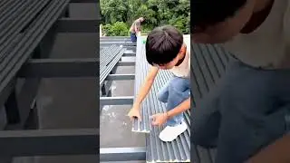 Installing Insulated Metal Roofing Panels onto a Steel Frame Structure by Hand