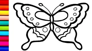 Butterfly Drawing for Colouring and Painting | How to Draw Colourful Butterfly 🦋