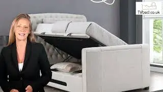 Winchester II Ottoman TV Bed in Sone & Grey with USB Charging.