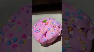 Making a strawberry cake slime #pink #bandada #slime #slimemaking #strawberry
