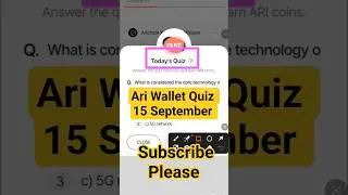 15 September Ari Wallet Quiz Answer | Ari Wallet Quiz Today | Ari Wallet Today Quiz Answer |