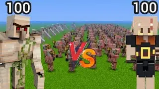 Iron golem vs plingin brute in Minecraft || 100 golems vs 100 brutes