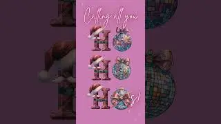 Pink Christmas Party Invitation Girls Night Invite Ho Ho Hos Friendsmas Evite Xmas Disco Balls Night