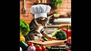 cute cat cutting food #cutecat #catshorts #anmals #cutepet